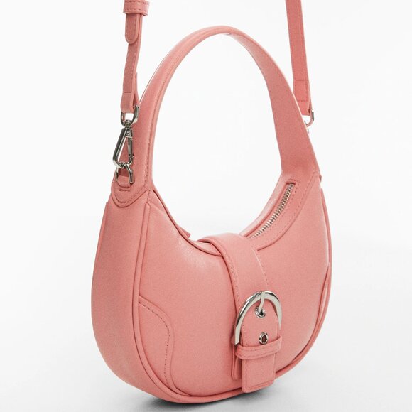 Mango Pink Buckle Bag with Double Handle/NWT - Picture 2 of 13